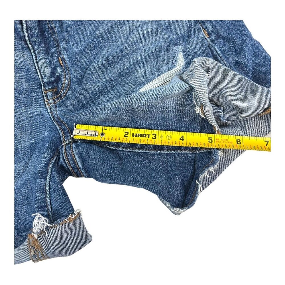 American Eagle Shorts Next Level Stretch 4 Distressed High Rise Denim Med Wash - Picture 7 of 7